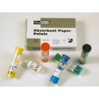 DiaDent Absorbent Paper Points Spill Proof Box Color Coded  # 8, 200pcs/Box